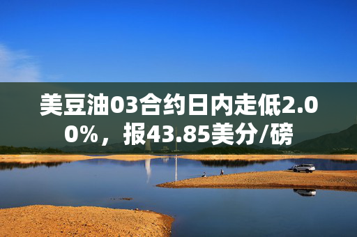 美豆油03合约日内走低2.00%，报43.85美分/磅